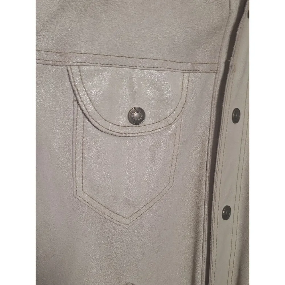 Vintage Diesel Reversible Leather Suede Shacket Shirt Jacket Mens M Archive Y2K